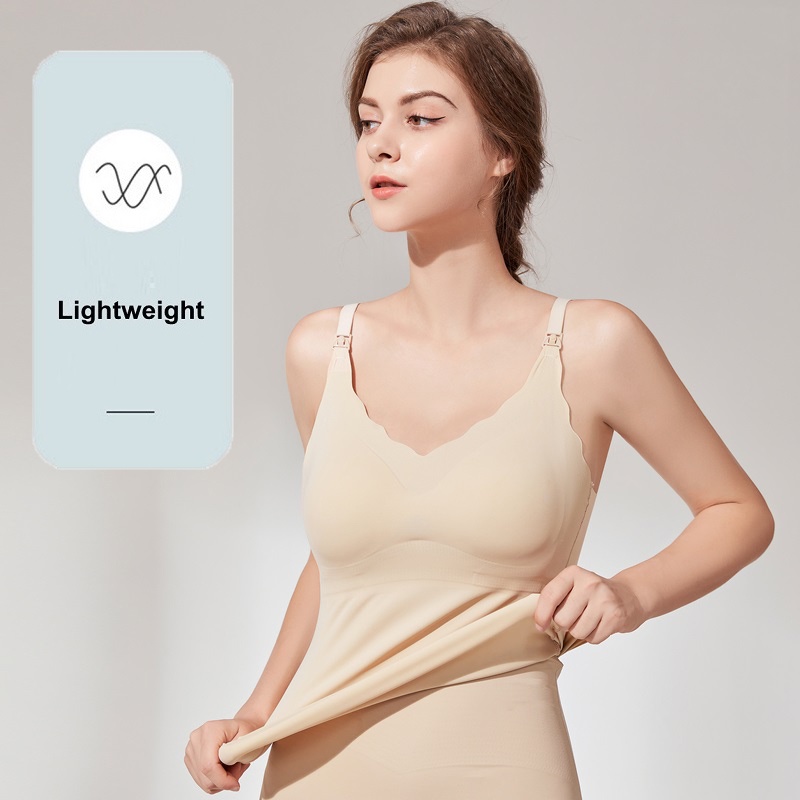 เสื้อกั๊กพยาบาล พร้อมแผ่นซับน้ํานม ผ้าเรยอน ระบายอากาศ สวมใส่สบาย สําหรับให้นมบุตร - รูปที่ 2