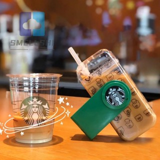 Starbucks แก้วชา พับได้ พร้อมหลอด ใช้ซ้ําได้ คุณภาพสูง 290 มล.