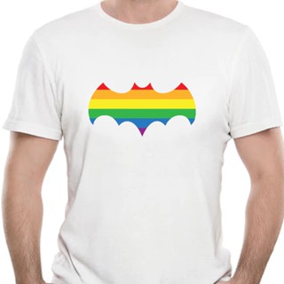 เสื้อยืดผ้าฝ้าย พิมพ์ลาย Batman Org@@Ulho Lgbt Gay Rainbow สไตล์ฮาราจูกุ สําหรับผู้ชาย 6147k