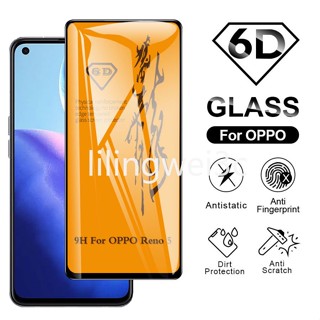 ฟิล์มกระจกนิรภัยกันรอยหน้าจอ 6D สําหรับ OPPO Reno 8 8T 7 6 5 Pro A96 A95 A94 A93 A92 A91 A78 A77 A76 A75 A74 A73 A72 A58 A57 A55 A54 A53 A52 A33 A32 A31 A17 A16 A15 ฟิล์มกันรอย