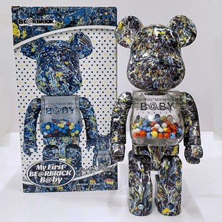 [พร้อมส่ง] บล็อกตัวต่อ รูปหมีชิกกี้ Kubrick Bearbrick 400% ขนาด 28 ซม. สําหรับตกแต่งห้องนั่งเล่น