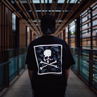 เสื้อยืดแขนสั้น พิมพ์ลายกะโหลก Mastermind X Mhakjapan สําหรับผู้ชาย และผู้หญิง