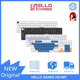 Hello GANSS HS108T คีย์บอร์ดบลูทูธไร้สาย ไฟแบ็คไลท์ RGB สามโหมด