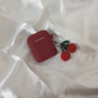 เคสหูฟังบลูทูธ แบบนิ่ม ลายเชอร์รี่ พร้อมจี้ สําหรับ Airpods pro2 AirPods1 2