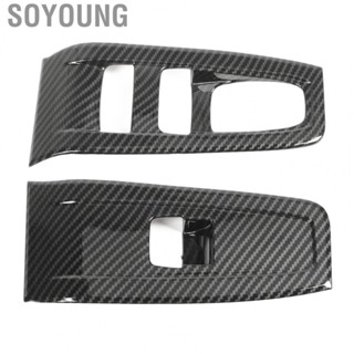 Soyoung Window Lift Switch Panel Trim  Smooth Surface 2PCS Window Lift Switch Frame Trim  for Left Hand Drive Car