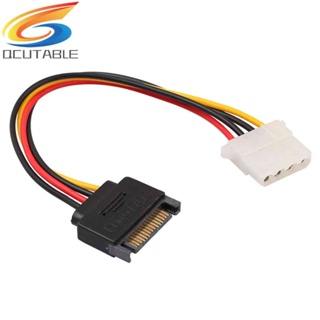 สายเคเบิ้ลพาวเวอร์ SATA 15-Pin Male to Molex 4-Pin Female 8 นิ้ว สําหรับ PCe Riser