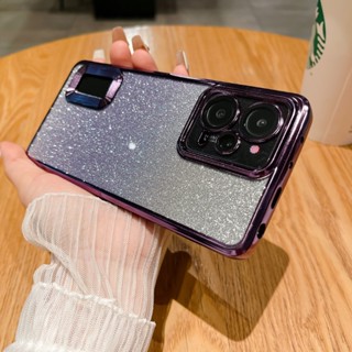 เคสโทรศัพท์มือถือแบบใส แต่งกลิตเตอร์ไล่โทนสี ระยิบระยับ สําหรับ Redmi 9C 9A 9T 10A 10C NOTE 12 PRO