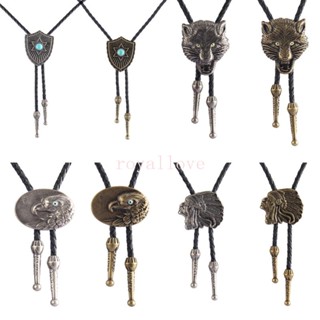 Royal Native American Bolo Tie เนคไทโบโลหมาป่าวินเทจ เนคไท Eagle Bolo Tie โบโลตะวันตก