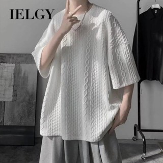 IELGY เสื้อยืดลําลอง แขนสั้น ทรงหลวม สไตล์ญี่ปุ่น สําหรับผู้ชาย