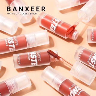 BANXEER Color-Holding Soft Mist Monster Matte Lip Glaze Long Lasting Waterproof Liquid Lipstick Rich Color Lips BM08 ลิป