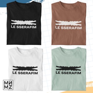 HOT QG | MNMZTEE LE SSERAFIM KPOP TEES UNISEX สําหรับผู้ชายเสื้อผู้หญิง WT;