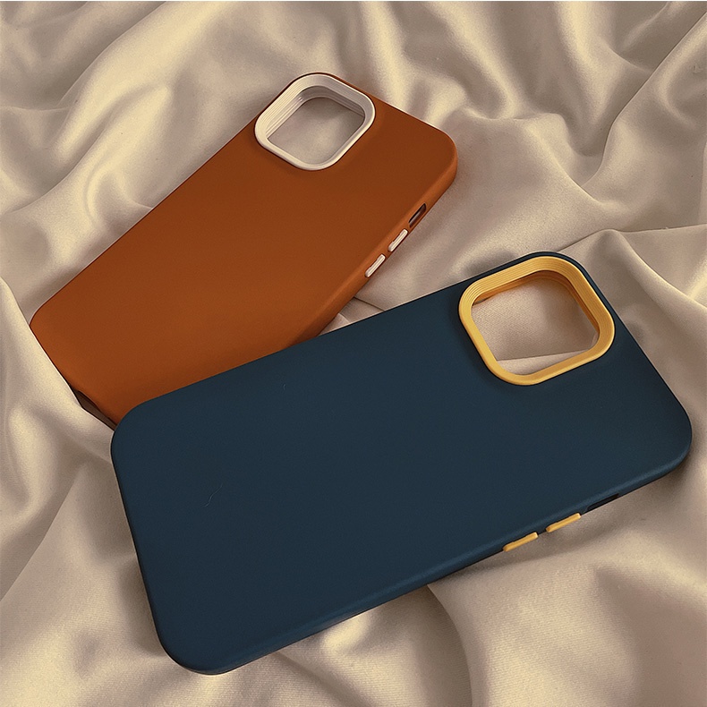 เคสซิลิโคนเหลวแบบนิ่ม 3 ใน 1 For iPhone 16 11 15 12 13 14 Pro Max 7 8 14 Plus X XS Max XR ปลอกอ่อนกันกระแทกสีลูกกวาด