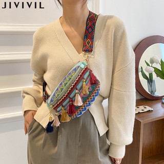 JIVIVIL ผู้หญิงถุงลมชาติพันธุ์สายลมกระเป๋าสะพายแฟชั่น