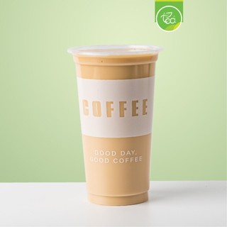 [COF22] แก้วกาแฟพลาสติก 22 ออนซ์ Plastic Coffee Cup 22oz แก้วPP ปาก95 ทรงตรง (50 ใบ/แถว)