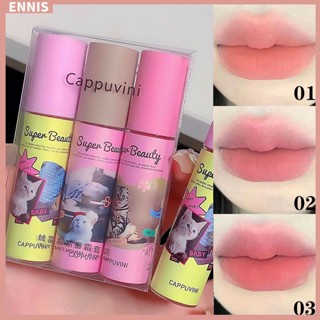 Cappuvini ลิปโคลน เนื้อแมตต์กํามะหยี่ ติดทนนาน 9 สี