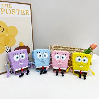 23 SpongeBob SquarePants กระเป๋าสะพายไหล่ กระเป๋าสตางค์แฟชั่น ลายการ์ตูนน่ารัก ความจุขนาดใหญ่ สําหรับเด็ก