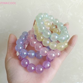 Pinkcool สร้อยข้อมือ ลูกปัดเรืองแสง ไล่โทนสีฟ้า สีชมพู หลากสี แฮนด์เมด ของขวัญ สําหรับคู่รัก