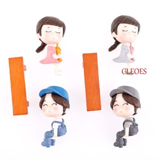 Cleoes ฟิกเกอร์คู่รักขนาดเล็กสําหรับตกแต่งบ้านตุ๊กตา 3 ชิ้น / ชุด