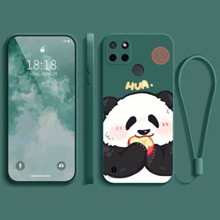 เคส  realme C21Y realme C25Y  เคส กรณีโทรศัพท์นิ่มรูปแบบหมีแพนด้าโชคดี