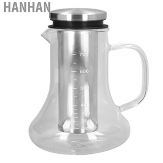 Hanhan Cold Coffee Teapot Airtight Portable 700ml Cold Brew Coffee Maker Large  with Removable Stainless Steel Filter for