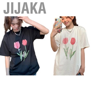 Jijaka Graphic Tees  Pilling Free Fadeproof Round Neck T Shirt Flower Pattern  for Summer Work School Party Shopping Date