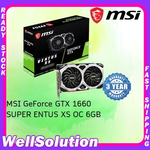 การ์ดจอ MSI GeForce GTX1660 SUPER VENTUS XS OC 6G GDDR6