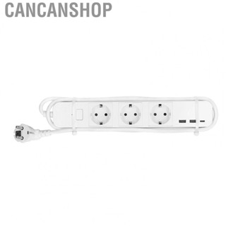 Cancanshop Smart Strip Hub  3 Outlets 2 USB Ports 1 Type C Flame Retardant PC Quick Charging  Smart Power Strip EU Plug AC100-250V  for Office