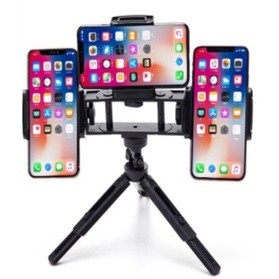 ขาตั้งกล้อง LIve Multi clip ไลฟ์สด พร้อมกัน3เครื่อง ขาตั้งโทรศัพท์ มือถือ 3ขา ขนาดเล็ก พกพาสะดวก ขาตั้งมือถือ ขาไลฟ์สด