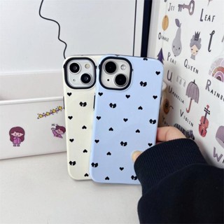 เคสโทรศัพท์มือถือ ซิลิโคน กันกระแทก ลายโบว์หัวใจน่ารัก เรียบง่าย สําหรับ Iphone 14Promax 13 11 12