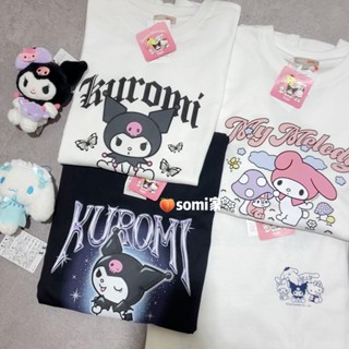 เสื้อยืดแขนสั้น พิมพ์ลาย Kulomi SPAO x Sanrio สําหรับผู้ชาย