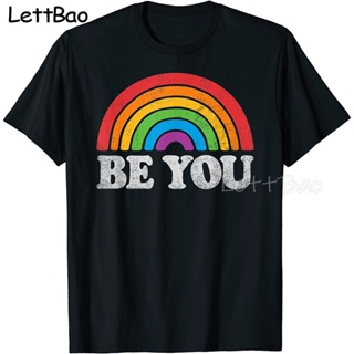 [S-5XL]Be You Gay Pride Lgbt Rainbow Funny T-Shirt Men Vintage Graphic Novelty Streetwear T Shirt Men Homme Men Clothes