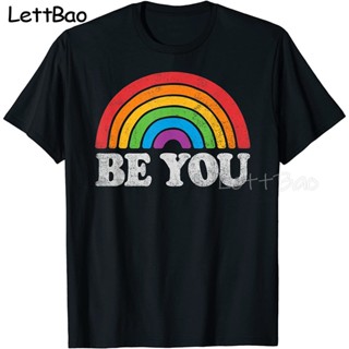 Be You Gay Pride Lgbt Rainbow Funny T-Shirt Men Vintage Graphic Novelty Streetwear T Shirt Men Homme Men Clothes Short S