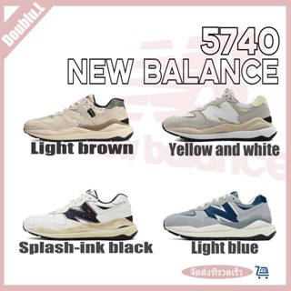 ของแท้100% New Balance 5740 Light brown / Yellow white / Splash-ink black / Light blue sneakers