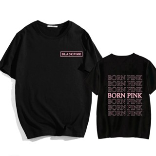 【2023】เสื้อยืด BORN PINK BLACKPINK โลโก้ Cool