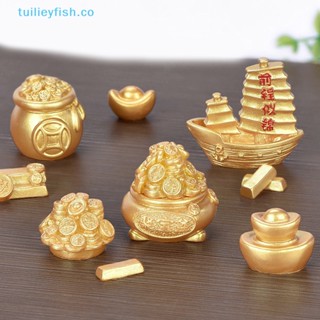 Tuilieyfish Feng Shui ต้นมงคล Fa Cai สีทองนําโชค สําหรับตกแต่งบ้าน รถยนต์