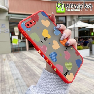 เคสโทรศัพท์มือถือ ซิลิโคน ขอบสี่เหลี่ยม กันกระแทก ลายการ์ตูนหัวใจ สีสันสดใส สําหรับ OPPO A3s A12E A5 2018 Realme C1