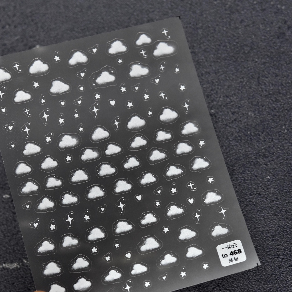 [Meow.Sensei] สติกเกอร์กระดาษ ลายก้อนเมฆ สีขาว สไตล์ญี่ปุ่น สําหรับตกแต่งเล็บ - รูปที่ 7
