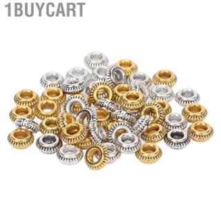 1buycart Hair Braiding Rings  Golden Silver Beard Braiding Beads Zinc Alloy  for DIY Jewelry for Hair Beard