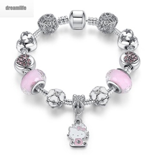 【DREAMLIFE】Bracelet Crafts Crystal Heart Material Parts Silver Special Gift Style