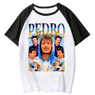 เสื้อยืด พิมพ์ลายการ์ตูน Pedro Pascal 2000s y2k สไตล์ญี่ปุ่น สําหรับผู้หญิง