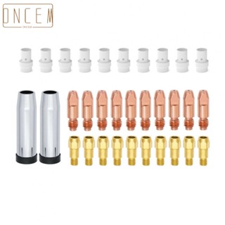 【ONCEMOREAGAIN】Gas Nozzle Tip 0.8mm 0.030" 32 Pcs Copper For Binzel Gas Diffuser Nozzle Holder