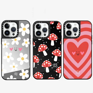 ของแท้ CASETiFY เคสโทรศัพท์มือถือแบบแข็ง ชุบกระจก ลายเห็ด สําหรับ iPhone 14 14Pro 11 12 13 Pro Max