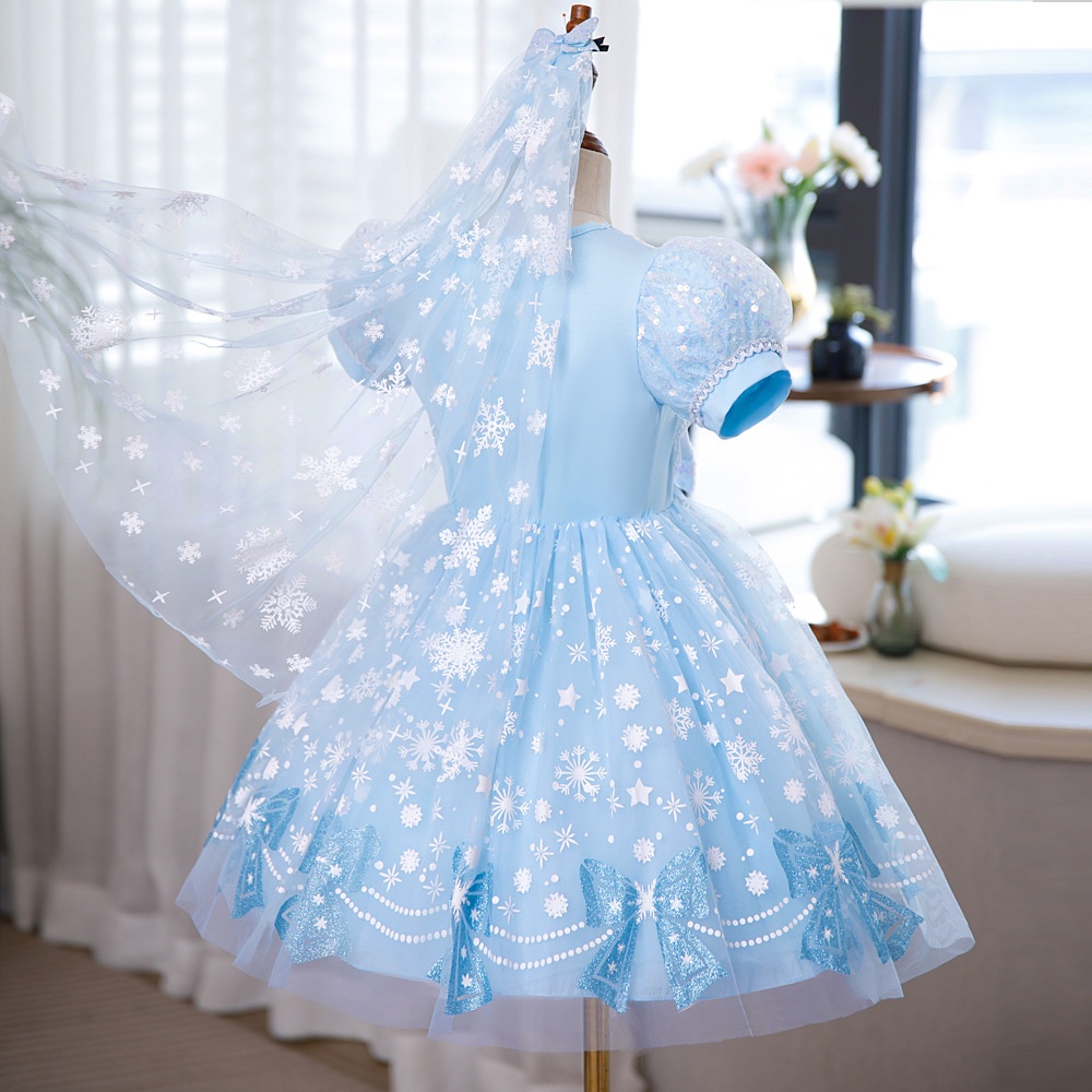 Led Frozen Girls Party Dress Sequined Princess Dress ชุดเดรสเด็กผู้หญิงเด็กวัยหัดเดิน - รูปที่ 2