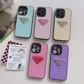 เคส iPhone 14 promax เคสโทรศัพท์มือถือโลหะ ทรงสามเหลี่ยม ลายกลิตเตอร์ สําหรับ iPhone 14pro iPhone 11 12promax 13