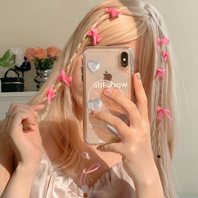 แฟชั่น Y2K โบ ปิ่นปักผม กิ๊บติดผม / กิ๊บโบว์ริบบิ้น สีชมพู หวาน น่ารัก / INS สาว โลหะผสม ขนาดเล็ก กิ๊บติดผม อุปกรณ์เสริม