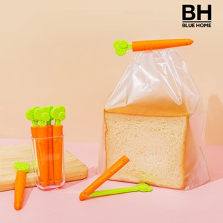 (BH) คลิปซีลพลาสติก รูปแครอท ออกแบบตามสรีรศาสตร์ กันลื่น กันชื้น สําหรับซีลถุงขนมขบเคี้ยว