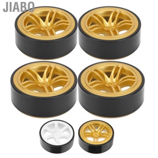 Jiabo 4pcs RC 6 Spoke Wheel Rims with Rubber Tires for 1/10 RC Drift Car On‑Road Car