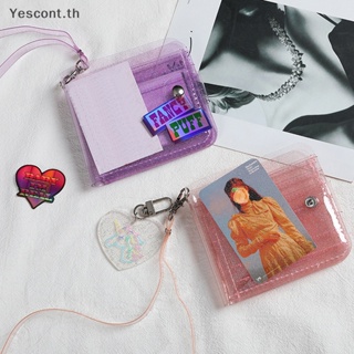 Yescont กระเป๋าสตางค์ PVC ใส ขนาดเล็ก กันน้ํา สําหรับใส่บัตรเครดิต รูปภาพ บัตรประจําตัว ของขวัญ