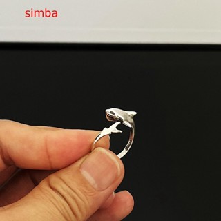 【Simba】แหวน รูปปลา เรียบง่าย สําหรับผู้ชาย และผู้หญิง