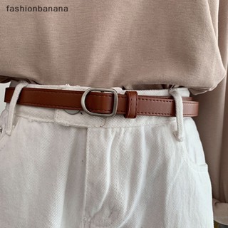 [fashionbanana] ขายดี เข็มขัดหนัง หัวเข็มขัดโลหะ แฟชั่นเรียบง่าย สําหรับผู้หญิง พร้อมส่ง